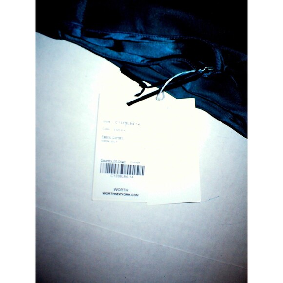 NWT Worth NY Womens 14 Top Designer New York Blouse Silk Blue Emerald Aqua Teal - Picture 5 of 6